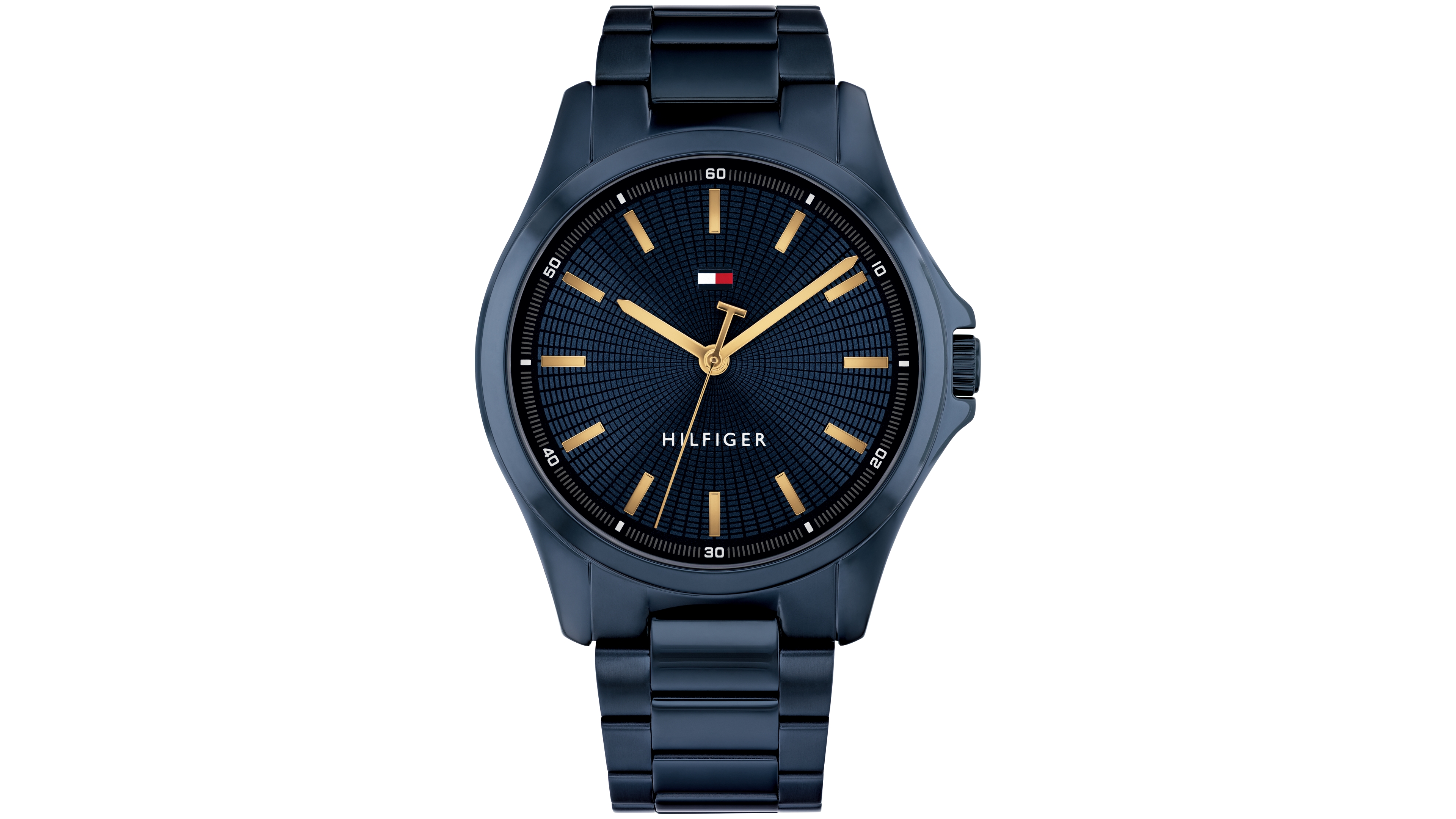 Tommy Hilfiger Men's Quartz Ionic Plated Blue Stainless Steel Bracelet Watch, 42mm