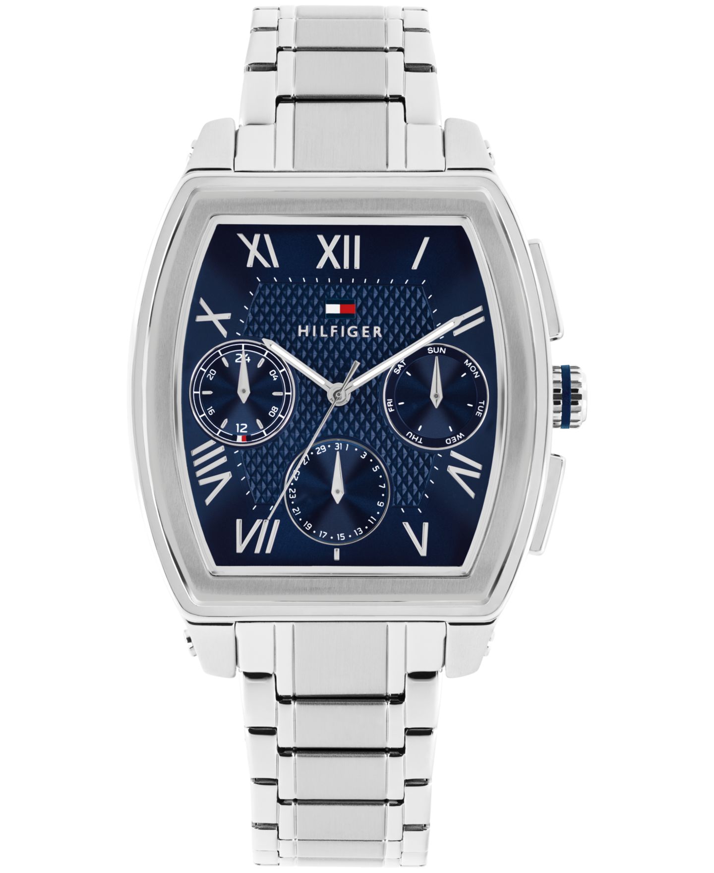Мужские многофункциональные часы Tommy Hilfiger с серебристым стальным браслетом, 36 мм — фото 1