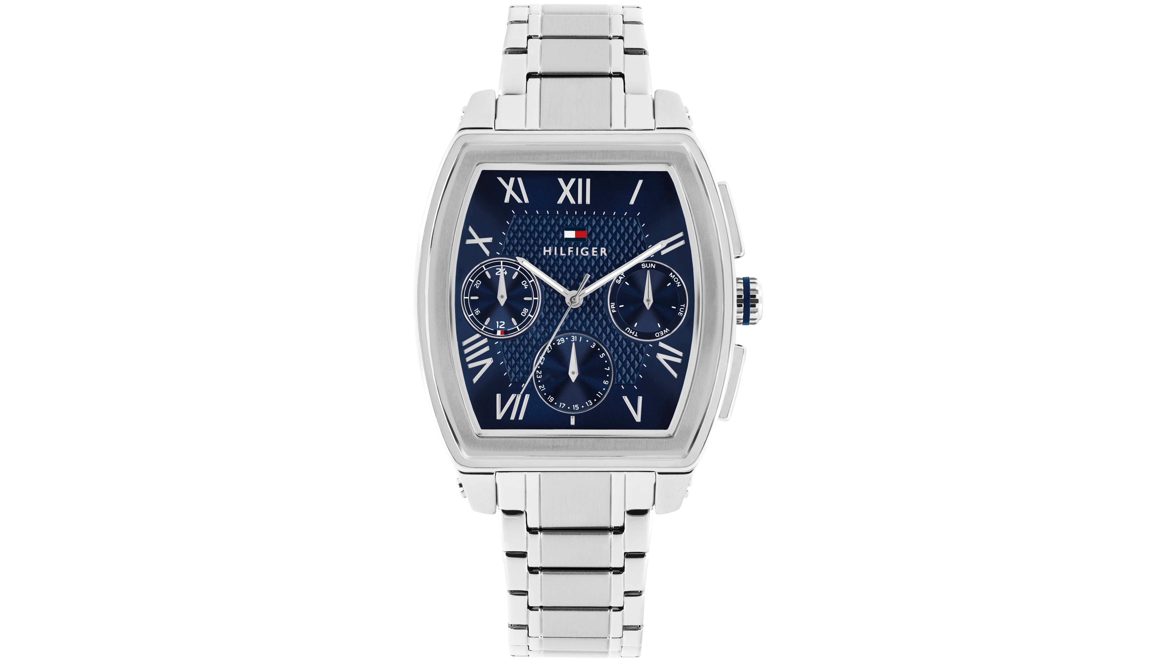 Tommy Hilfiger Men's Multifunction Silver Tone Stainless Steel Bracelet Watch, 36mm
