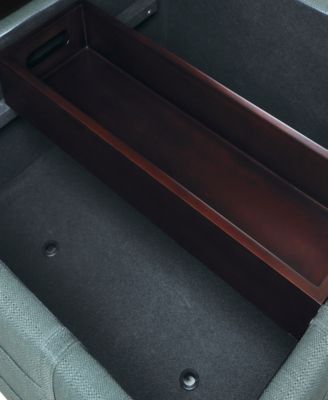 17.25" Leather Detour Strap Square Storage Ottoman