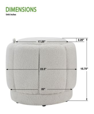 15.75" Fabric Lanyard Storage Ottoman