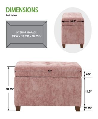 18.25" Fabric Metro Storage Ottoman