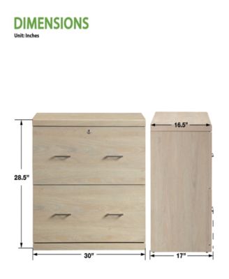 28.5" Wood Alpine 2-Drawer Lateral File Cabinet