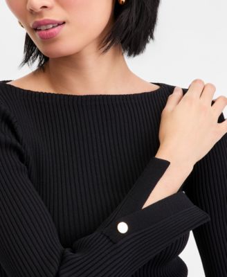 Women's Rib-Knit Split-Cuff Top