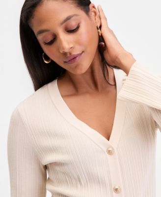 Women's Rib-Knit Long Cardigan