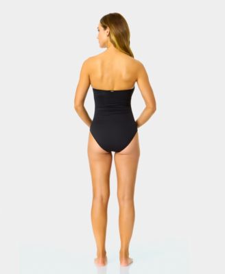 Women's Twist-Front Ruched One-Piece Swimsuit