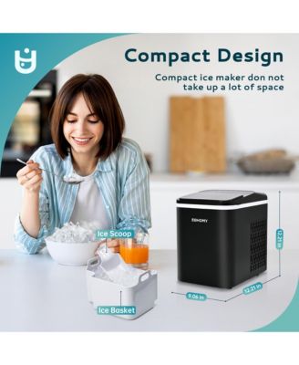 26.5 lbs/24H Nugget Countertop Ice Maker in Black with Auto-Cleaning and 1.5 lbs Ice Storage Capacity