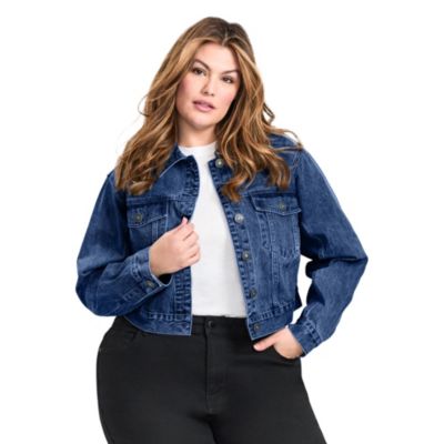 Women's Plus Size Emma Denim Cropped Jacket