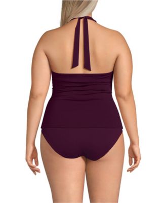 Plus Size Twist Halter Tankini Top 24.5"