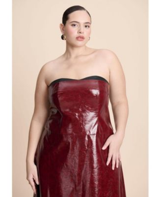 Women's Textured Faux Leather Dress With Cup Detail