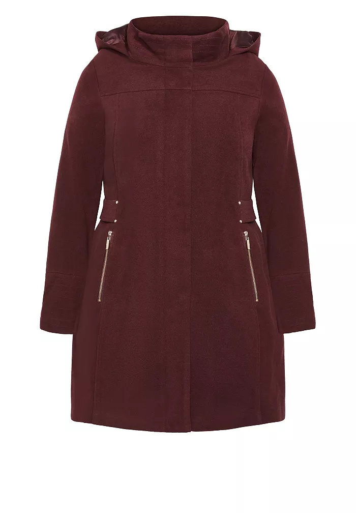 Women's Faux Wool Plain Coat - thumbnail 3
