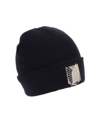 Men's Embroidered Survey Corps Logo Black Cuff Beanie