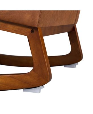 Faux Leather Upholstered Rocking Chair High Back Armchair