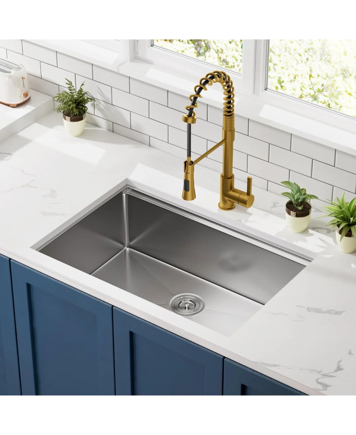 flynama 32x18inch Undermount Workstation Kitchen Sink Stainless Steel Single Bowl 18 Gauge