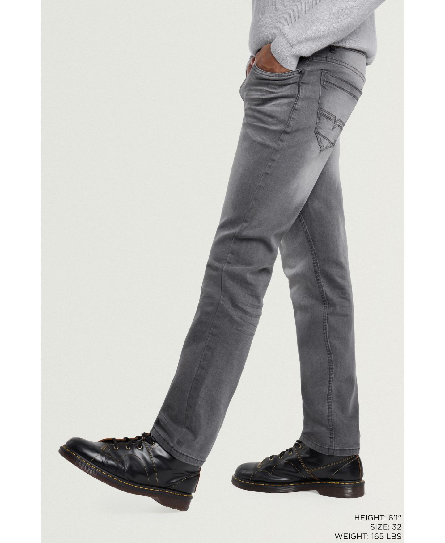 Мужские джинсы CULTURA Pieced Pockets Slim Fit, цвет: Светлый серый — фото 6
