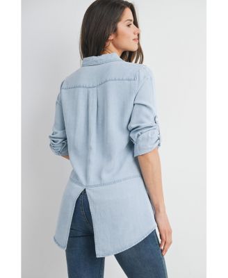 Maternity Button Down Long Sleeve Nursing Shirt