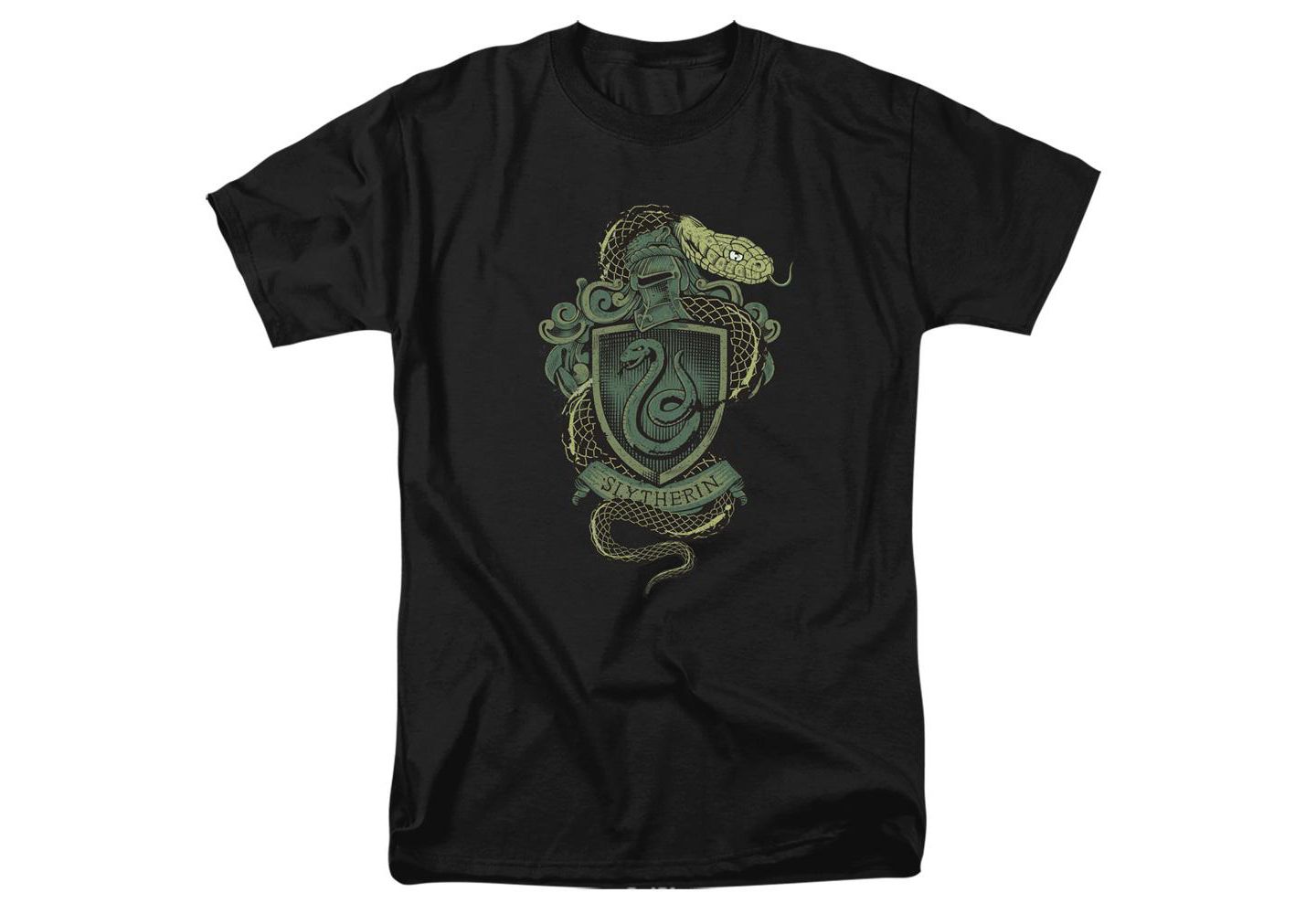 Мужская футболка Harry Potter Slytherin Snake Crest, цвет: Чёрный — фото 1