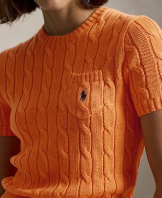 Women's Cable-Knit Short-Sleeve Sweater