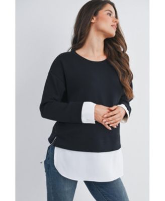 Maternity Casual Long Sleeve Layered Sweatshirt