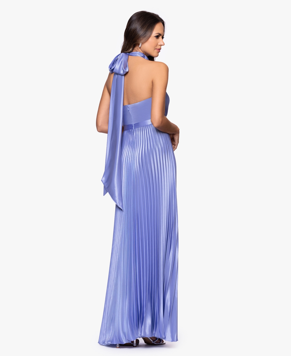 Betsy & Adam Women's Cowl Neck Sleeveless Gown