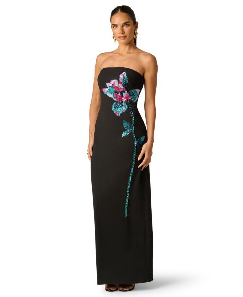 Женское платье Adrianna Knit Strapless Ball Gown, цвет: Чёрный разноцветный