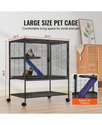 2-Tier Rolling Metal Ferret Cage with Ramps, 36