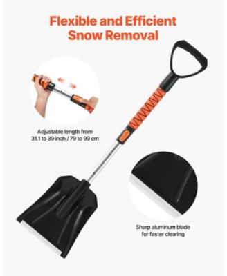 Snow Brush & Ice Scraper, 42" Extendable, 180° Pivoting Brush Head, Non-Slip Grip, For Cars/SUVs