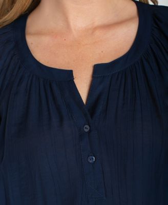 Women's Draped Short-Sleeve Blouse