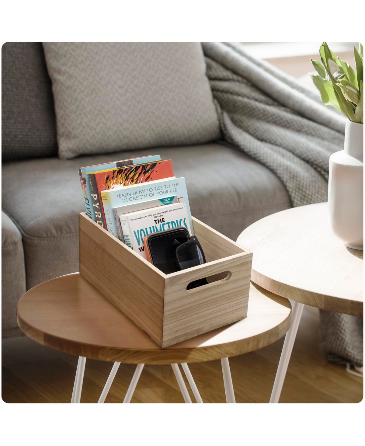 Sorbus 3 Piece Wood Crates - for Pantry Organizer Storage, Closet, Cabinet Organizers