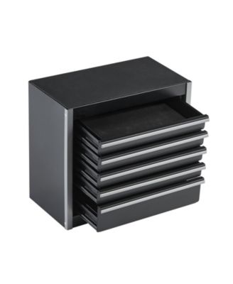 Metal Tool Box, 8.6", Portable 5-Drawer Tool Chest, EVA Liners, PP Feet, Ball-Bearing Slides, Powder-Coat