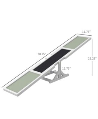 Wooden Dog  Agility Seesaw for Outdoor in White and Gray