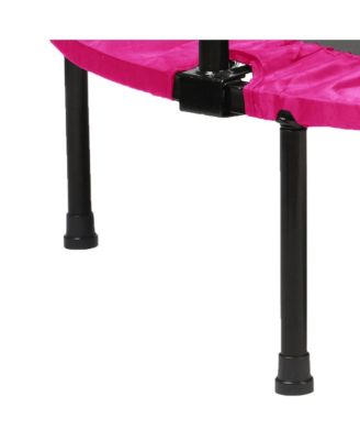 40" Mini Trampoline Fitness Rebounder with Adjustable Handle, Pink