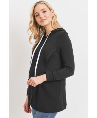 Maternity Crossover Drawstring Nursing Hoodie
