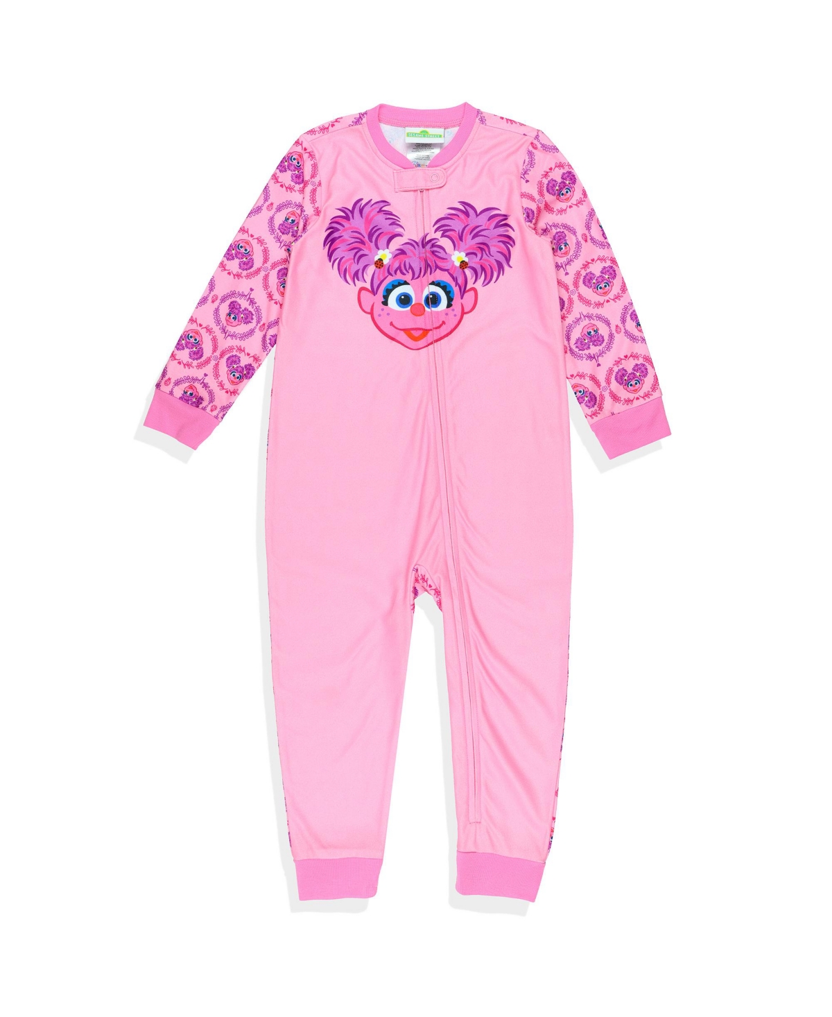 Sesame Street Toddler Girls Abby Cadabby Character Face Front Zip Footless Sleeper