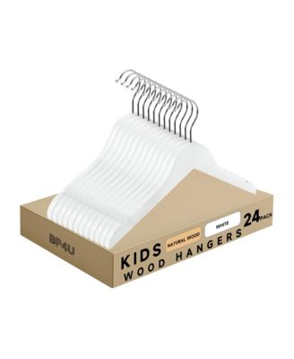 Kids Wooden Clothes Hangers, Baby Solid Wood Coat Shirt Top Hangers for Toddlers, Children, Youth's for Jackets, Dresses, Blouse, Overcoat