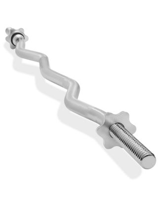 1" Standard Weightlifting Barbell - Threaded EZ Curl Bar with Star Collars