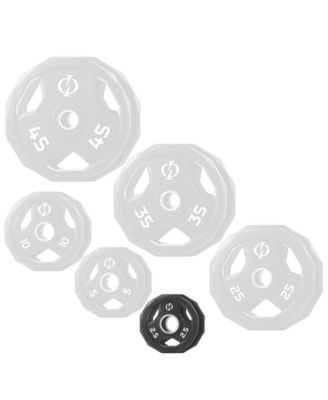 Set of 2 Rubber Coated 2-inch Olympic Grip Weight Plates (2.5 LB each) for Weightlifting