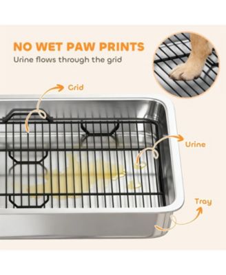 27.6 in. heavy-duty stainless steel Dog Potty Tray in Silver