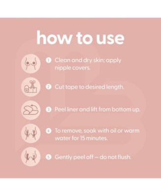 M3 Boob Lift Tape for Women Invisible Sweat Proof Stretchable Bra Tape for Strapless Dresses with Silicone Nipple Covers