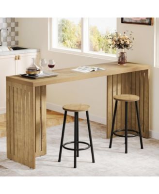 Bar Table, 63-Inch Counter Height Pub Table, Industrial Bar Height Table, Rectangular High Top Kitchen & Dining Counter Tables