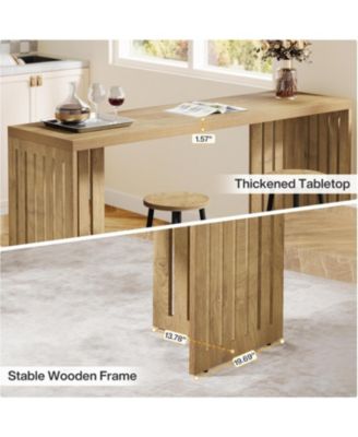 Bar Table, 63-Inch Counter Height Pub Table, Industrial Bar Height Table, Rectangular High Top Kitchen & Dining Counter Tables