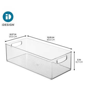 Plastic Stackable Pantry Bin with Handles, Set of 4, Clear