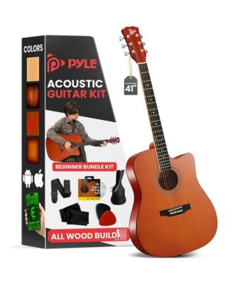 41" Full-Size Acoustic Guitar Kit, Cutaway Body with Digital Tuner and Accessory Kit, (LB