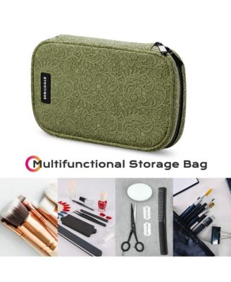 Travel Makeup Brush Holder Bag Cosmetic Brush Organizer Rococo Green