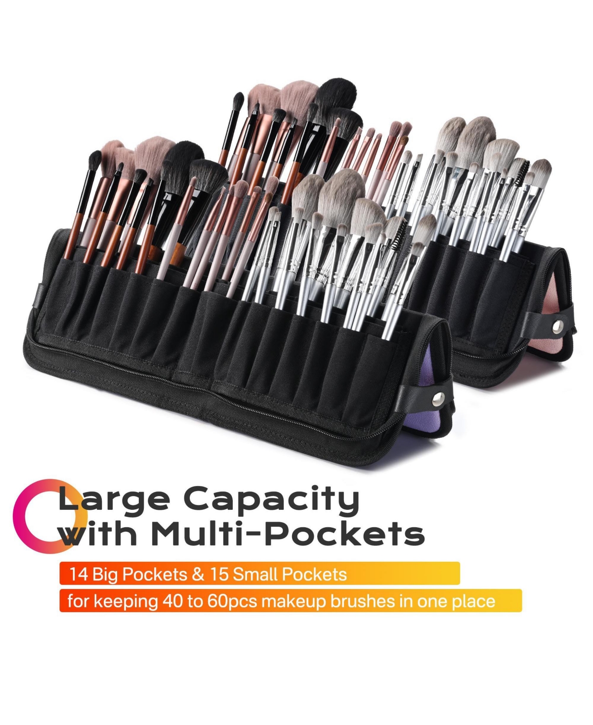 Byootique Makeup Brush Holder Bag Foldable Cosmetic Case ForgetMeNot 2 Pack