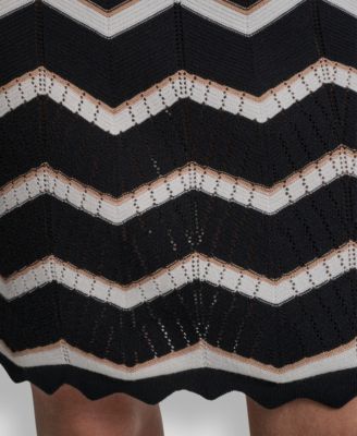 Women's Sleeveless Crew Neck Stripe Short Dress