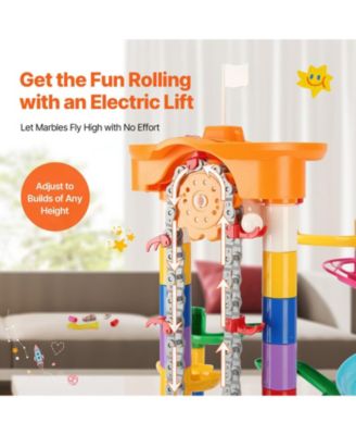 Marble Run Set, 230-Piece STEM Building Track with Motorized Elevator and Marbles