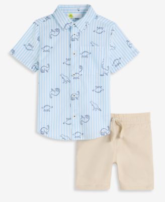 Epic Threads Toddler Boys' 12M-5T Cotton Printed Shirt & Shorts, 2-Piece Set