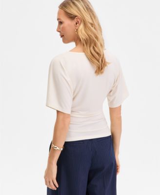 Women's Ruched-Waist Short-Sleeve T-Shirt