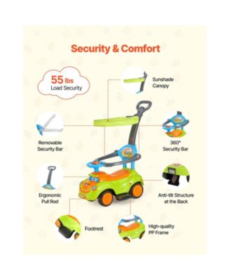 Ride On Push Car, Push Car for Toddler 19 to 36 Months, Around Buggy with Guardrails, Handle & Under-seat Storage